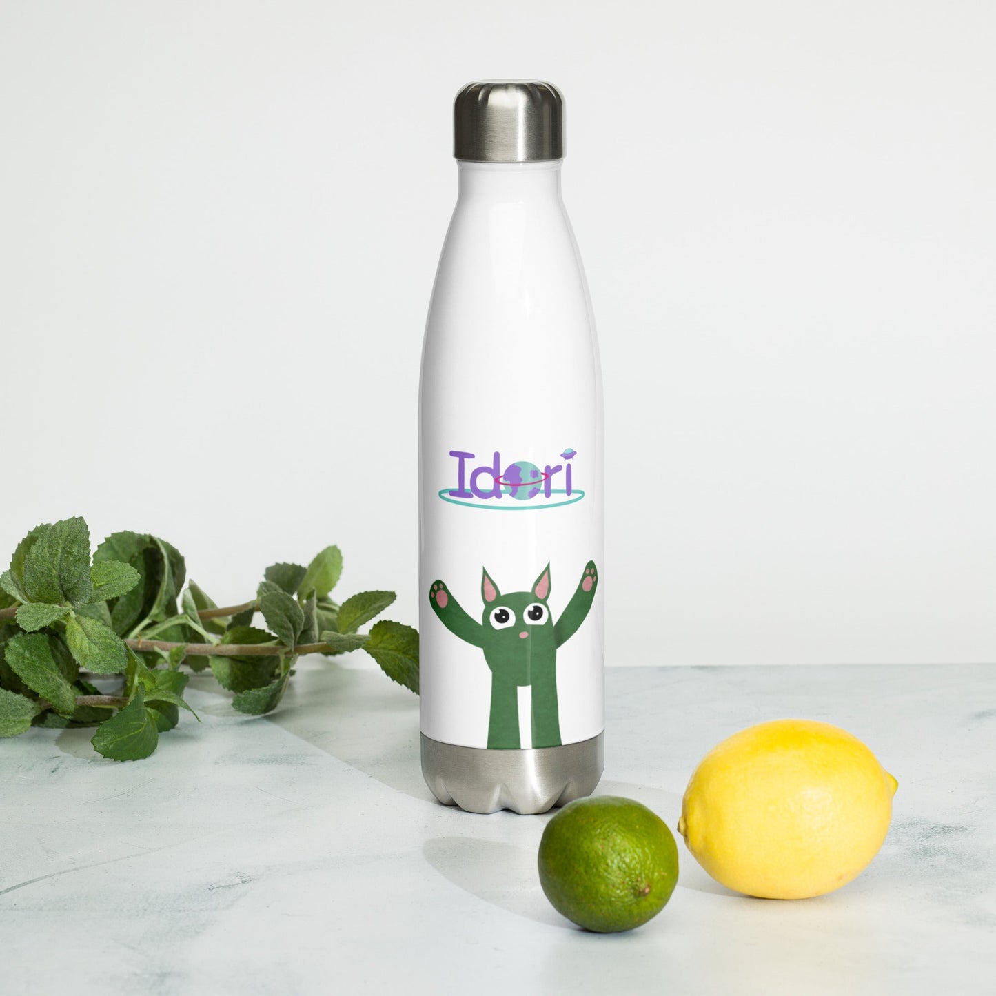 Stainless Steel Idori Water Bottle - Benjy the Treehopper - Idori