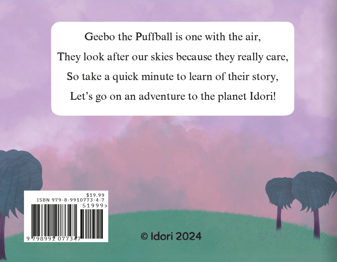 Geebo the Puffball Hardcover Children's Book - Idori