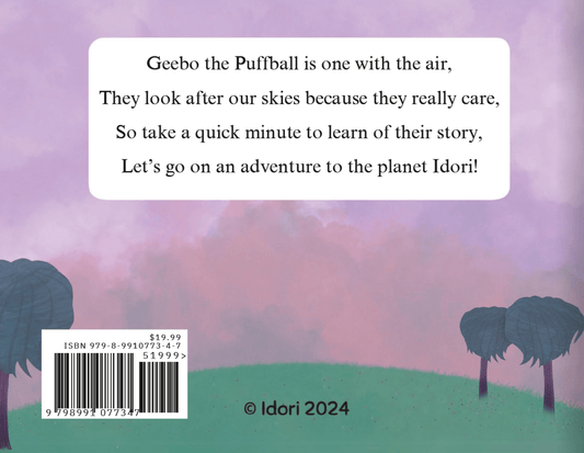 Geebo the Puffball Hardcover Children's Book - Idori