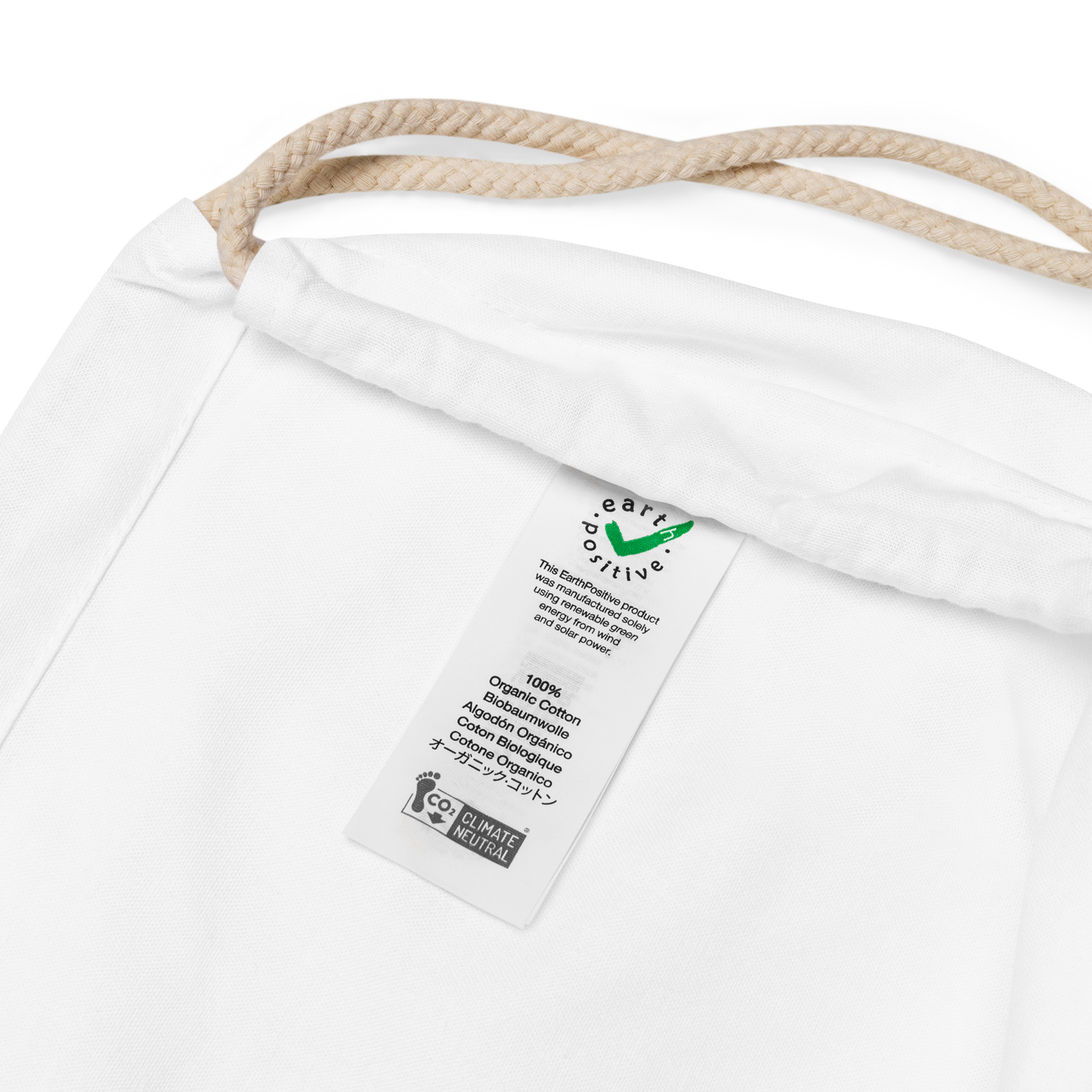 Organic cotton drawstring bag
